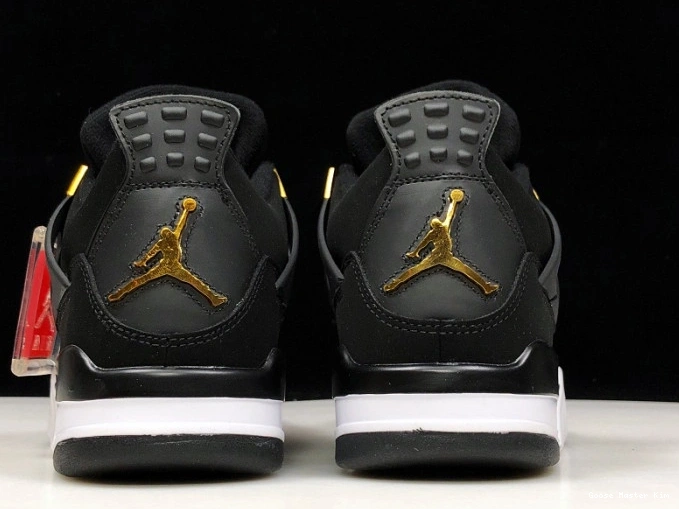 Gold-White 4 Black Jordan Air 308497-032 Royalty Metallic 0707